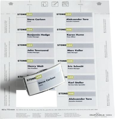 Durable Ersatz-Einsteckschilderbogen in Weiß, B/H: 40 x 75 mm, 240 Stück - Bild 1