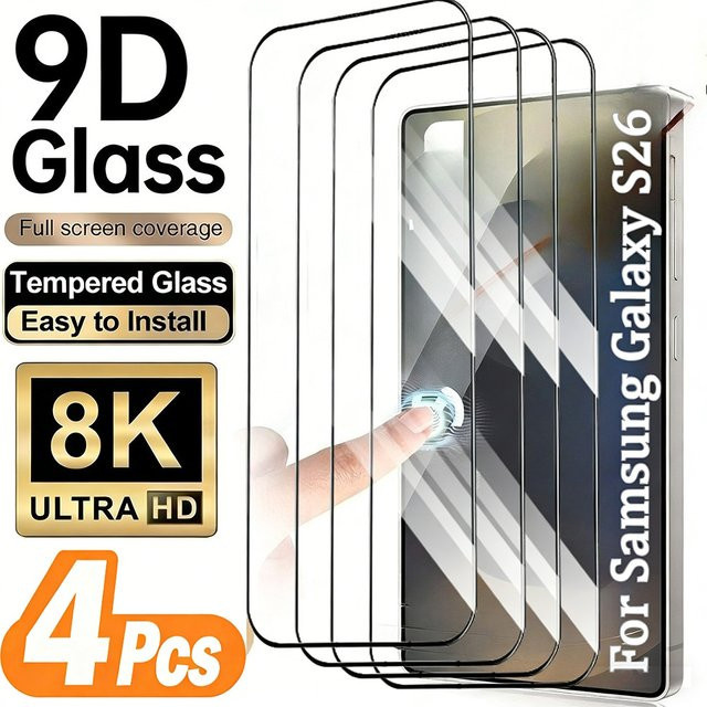 NNBILI 4er-Pack Displayschutzfolien aus gehärtetem Glas, transparent, kompatibel mit Samsung Galaxy S26 Ultra, S25 Ultra, S24 Ultra, S23 Plus und S22 Plus - Bild 1