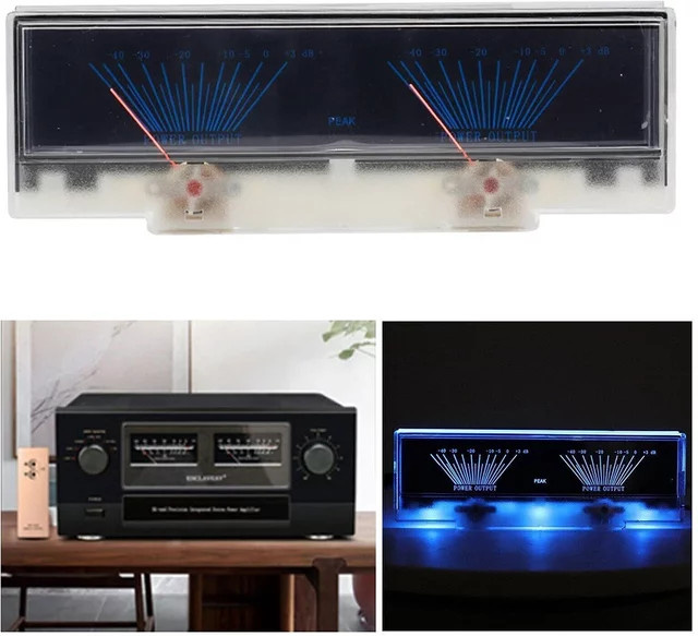 Analog VU Meter Audio Level Meter mit Hintergrundbeleuchtung für dein Home Audio Setup, B/H/T: 6,06 x 1,8 x 0,71 cm - Bild 1