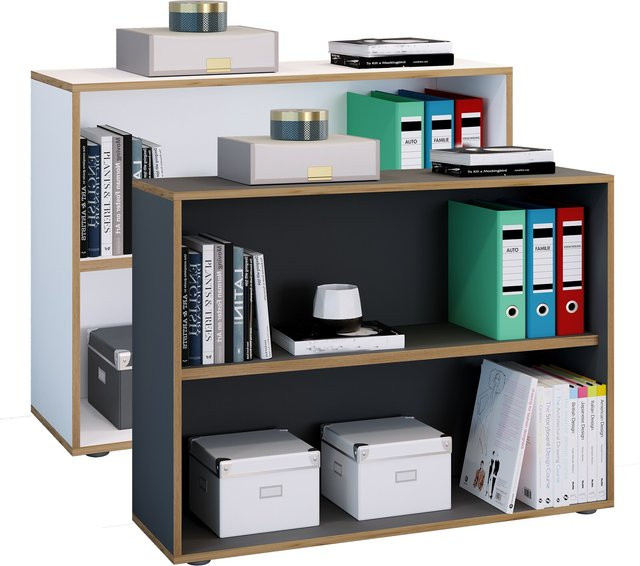 VCM Holzregal Salia 2fach stehendes Büroregal mit verstellbaren Fachböden H x B x T: 74 x 100 x 33 cm - Bild 1