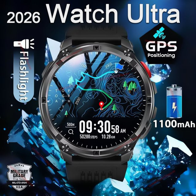 Ola Esporte Smartwatch, Herren, Blau, 1,7 Zoll, GPS, 5 ATM, Silikon - Bild 1