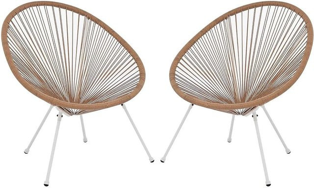 Gartensessel MYLIA im Acapulco-Stil aus Kunstharzseil in Beige, Breite: 72 cm, Tiefe: 72 cm, Höhe: 72 cm - Bild 1