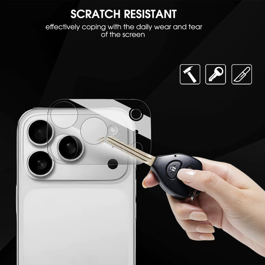 Apple Kamera-Schutzfolien aus gehärtetem Glas für iPhone 17 Pro Max, 17Pro Air, iPhone 16 und 15Pro Max, transparent - Bild 4
