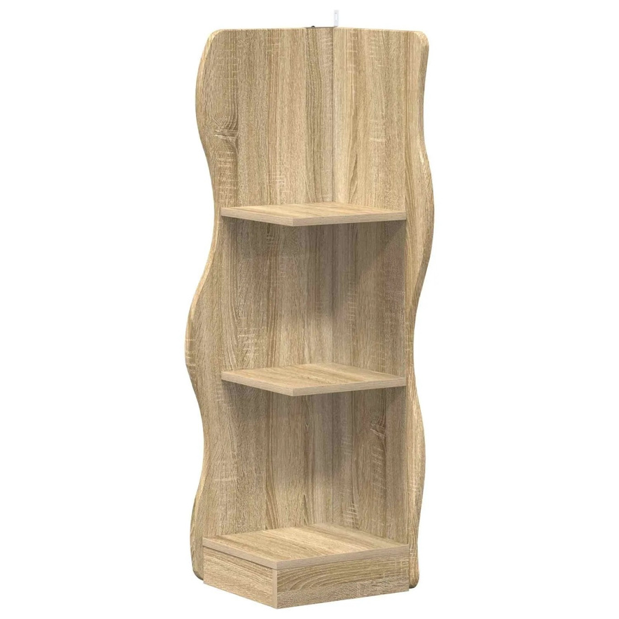 vidaXL Eckregal Sonoma-Eiche, modernes Standregal aus Holzwerkstoff, B/T/H: 34 x 33 x 102 cm - Bild 2