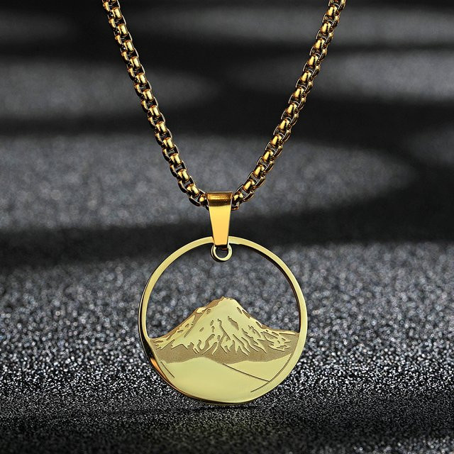 Kinitial Halskette mit Anhänger, Edelstahl, Gold, Unisex - Bild 1