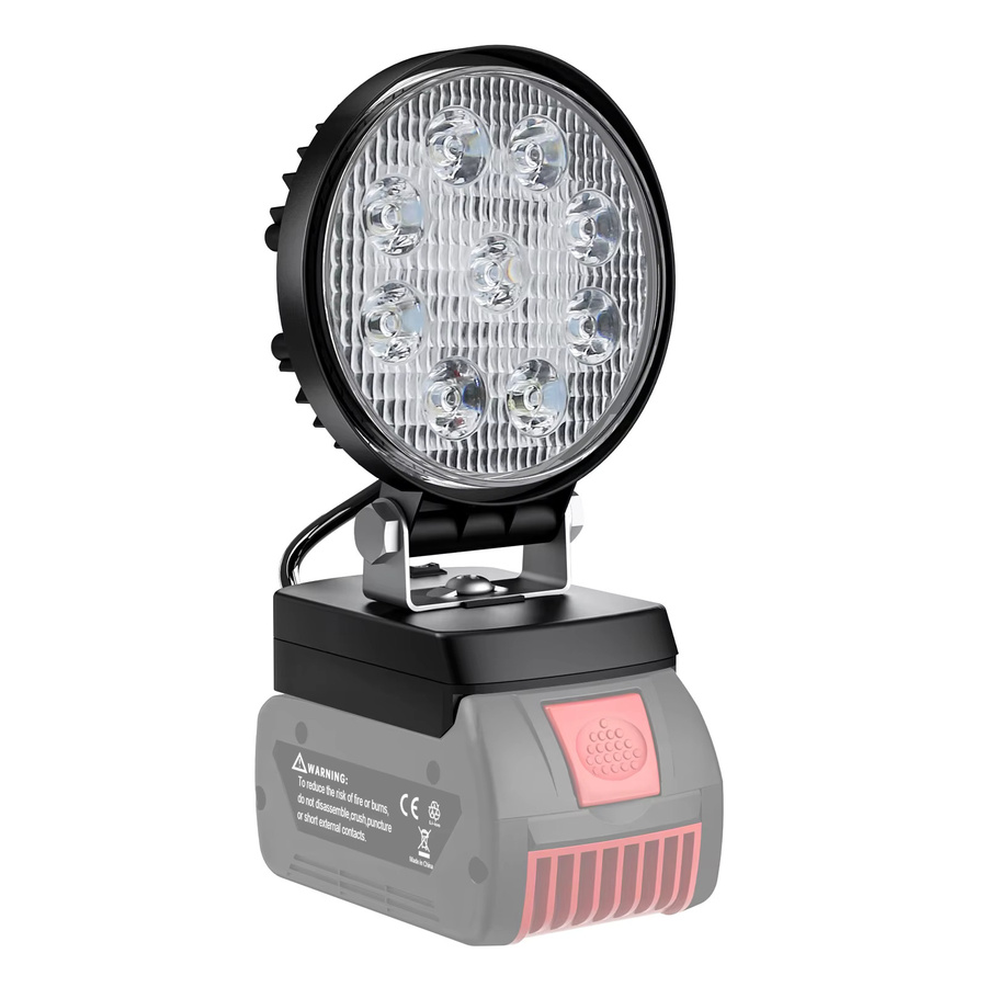 Turpow LED Arbeitsleuchte 27W für Bosch BAT618 18V Li-Ion Akku, Schwarz - Bild 2