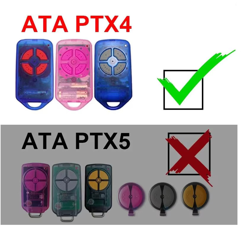 ATA PTX4 RTX-4 Securacode Garagentor-Fernbedienung in Blau mit 433,92 MHz Rolling Code für CRX-1 und CRX-2 - Bild 3