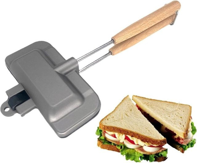 FEB.WIND Sandwichmaker mit zwei Oberflächen und abnehmbarem Griff in Schwarz und Grau - Bild 1