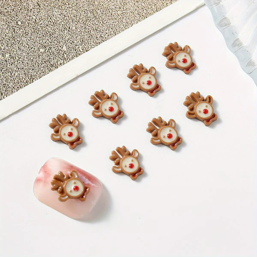 Weihnachten Mini Hirsch Figuren aus Harz in Braun für DIY Scrapbook und Maniküre - Bild 2