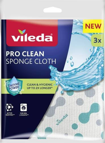 Vileda PRO CLEAN Schwammtuch trocken, 3er Pack, Weiß - Bild 1