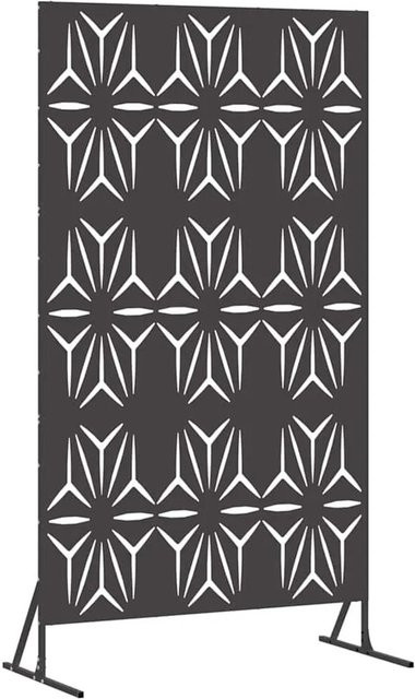 vidaXL Sichtschutz Paravent aus Stahl in Schwarz, B/T/H: 100 x 50 x 180 cm - Bild 1