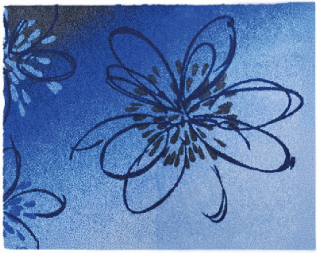 Badematte LUSIA floral in Blau oder Braun, rutschfest und pflegeleicht - Bild 1