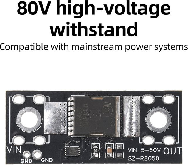 Hochstrom-Ideal-Diodenplatine für Solarregler mit Anti-Rückladungs- und Anti-Gegenstromschutz, 80V 50A, Schwarz - Bild 1