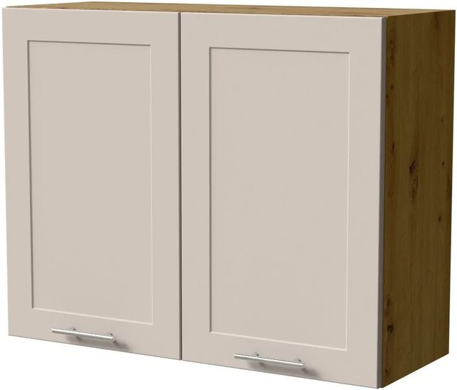 Feldmann-Wohnen Hängeschrank Oslo Eiche Artisan und Kaschmir Matt, Breite: 90 cm, Tiefe: 32,5 cm, Höhe: 72 cm - Bild 1