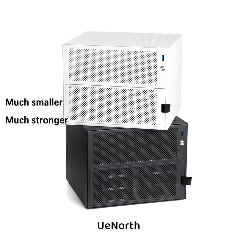 UENORTH UE-S6 NAS-Gehäuse in Schwarz mit sechs Steckplätzen für ITX-Motherboards und Hot-Swap-Unterstützung - Bild 3