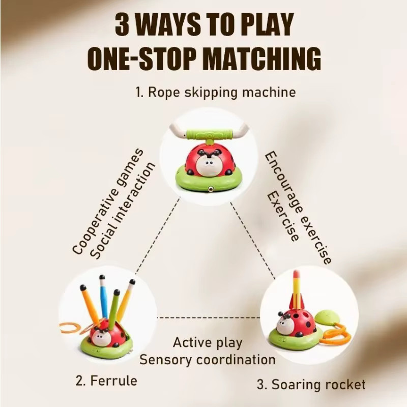 CONUSEA 3-in-1-Marienkäfer, Springseil, Wurfmaschine, Stomping Launcher, Sportspielzeug - Bild 2