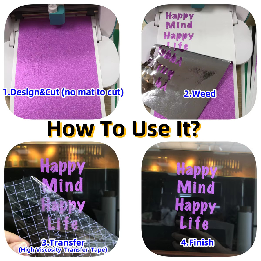 Cricut Smart Glitter Vinyl Set mit 10 Stück Shimmer Permanent Vinyl für Cricut Joy, Joy Xtra, Explore 3 und Maker zur Dekoration von Aufklebern und Tassen - Bild 4