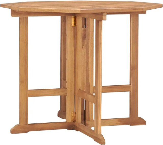 vidaXL Klappbarer Garten-Esstisch aus Teakholz in Braun, B/T/H: 90 x 90 x 75 cm - Bild 1