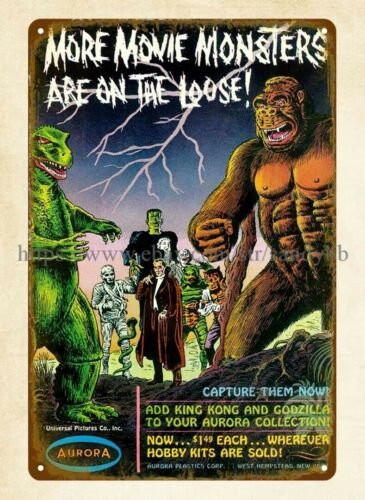 Retrotoy More Movie Monsters 1964 Metall-Blechschild Wandbehang Aluminium Multicolor B: 20,0 cm, H: 20,0 cm, T: 14,0 cm - Bild 1