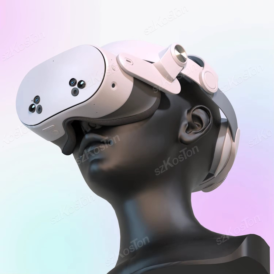 SZKOSTON Komfort-Kopfband für Meta Quest 3S und Quest 3 VR-Headset mit austauschbarem Elite-Gurt in Weiß - Bild 3