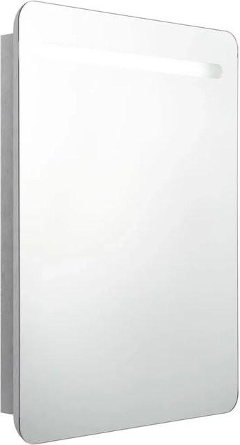 vidaXL LED-Bad-Spiegelschrank in Betongrau mit Soft-Close-Türen und integrierter Beleuchtung, B/T/H: 60 x 11 x 80 cm - Bild 1