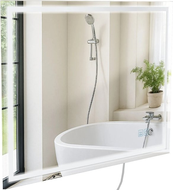 DELUKE Badspiegel GRAZ Wandspiegel aus Klarglas in Transparent, B: 60 cm, H: 80 cm, T: 3,5 cm - Bild 1