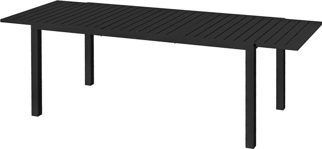 Outsunny Ausziehbarer Gartentisch aus Aluminium für 6-8 Personen, Schwarz, B: 94 cm, H: 73 cm, L: 180-240 cm - Bild 1