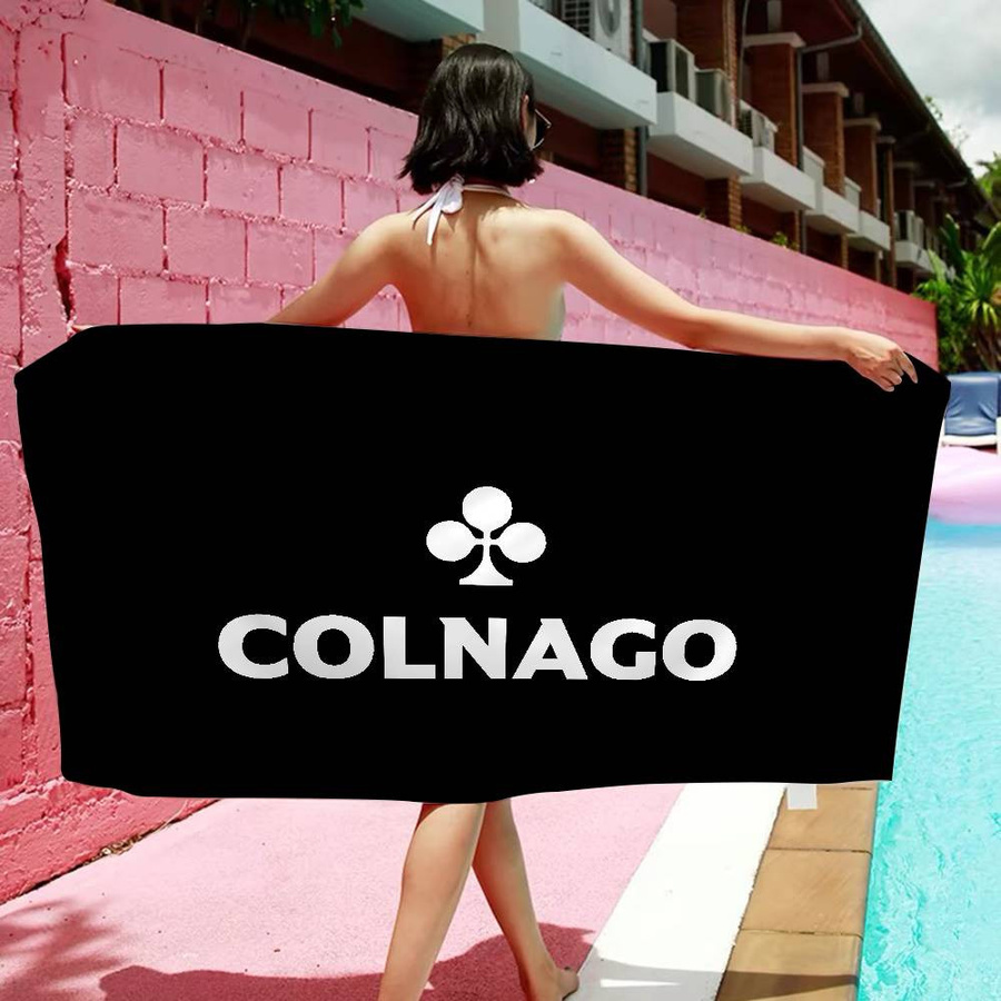 C-Colnago Mikrofaser Strandtuch mit Logo-Print in Weiß, B: 30 cm, H: 60 cm - Bild 4