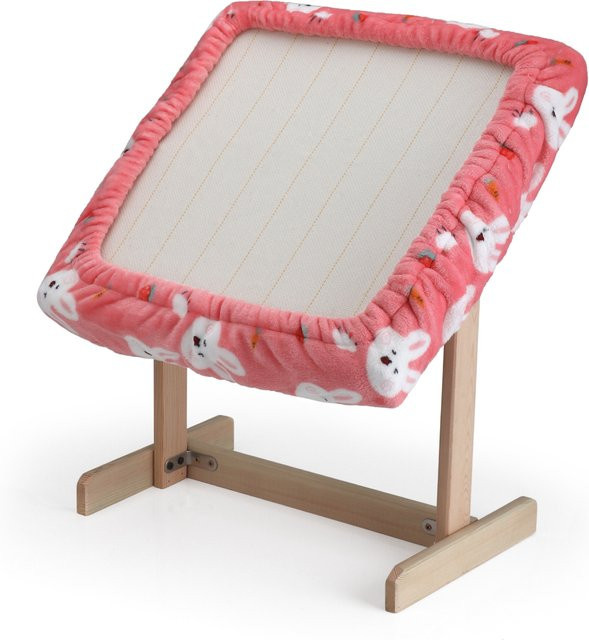 Quadratischer Stickrahmen aus Holz in Pink, Durchmesser: 30 cm - Bild 1