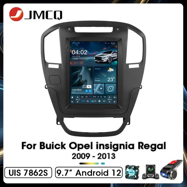 Jmcq Android 12 2DIN Autoradio mit 9.7 Zoll Display für Buick Regal und Opel, Multimedia Player mit GPS und CarPlay, Schwarz - Bild 1