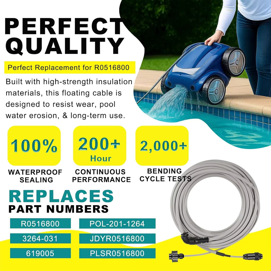 Zodiac Robotic Schwimmkabel R0516800 für Polaris 9300 9350 9400 9450 Poolreiniger, 60 Fuß, Grau - Bild 3