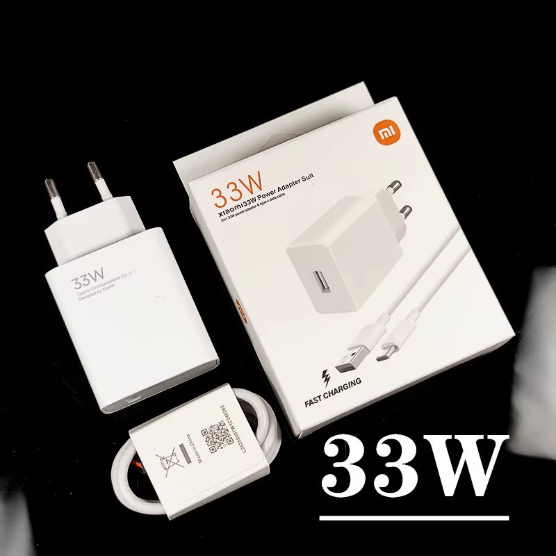 Xiaomi 33W Ladegerät mit EU US Adapter für Turbo-Schnellladung in Weiß - Bild 2