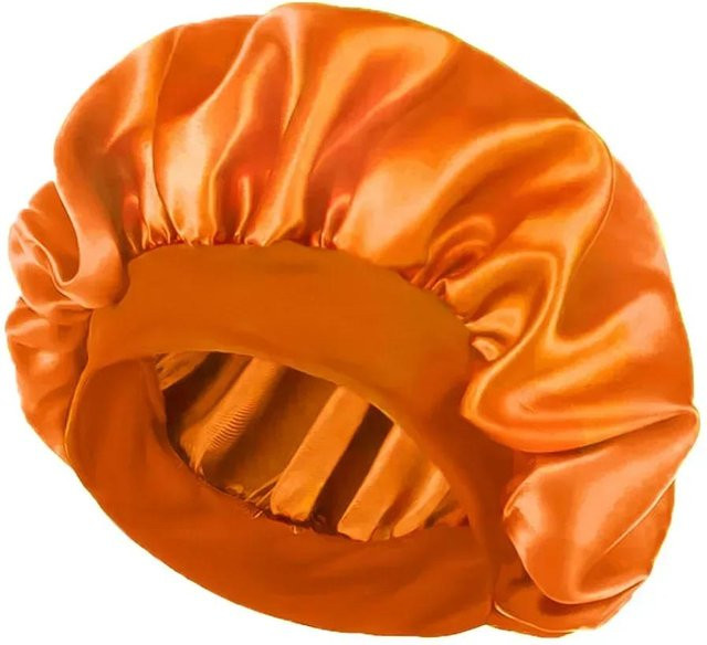 YULIN Satinhaube Nachtschlafmütze für lockiges Haar, orange, Unisex - Bild 1