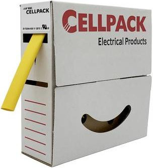 CellPack Schrumpfschlauch ohne Kleber Gelb 2,4 mm Durchmesser, 1,2 mm Wandstärke, Schrumpfrate 2:1, 15 m Länge - Bild 1