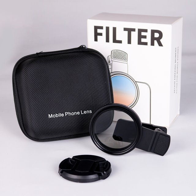 JC TATTOO Clip-on CPL Polarisator Filter für Smartphone und Kamera, 52mm, Schwarz - Bild 1