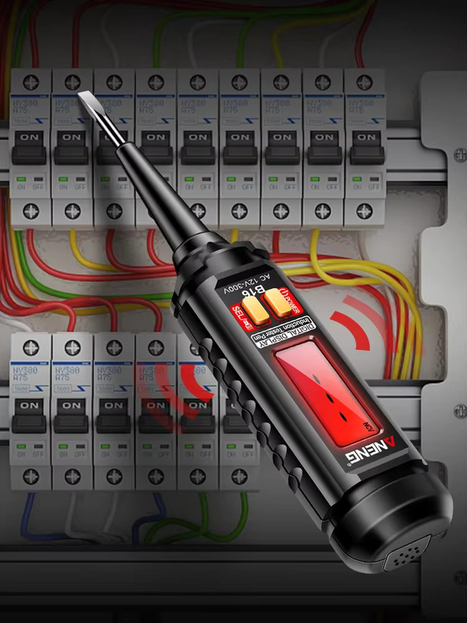 ANENG B16 Digitaltester für AC-Spannung 12V-300V, berührungsloser NCV-Spannungsdetektor mit Ton- und Lichtalarm, Schwarz - Bild 6
