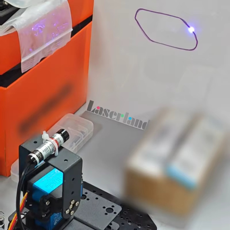 Laserland 405nm Violett-Lila Punkt-Lasermodul für optische Experimente und UV-Detektion in Schwarz und Lila - Bild 2