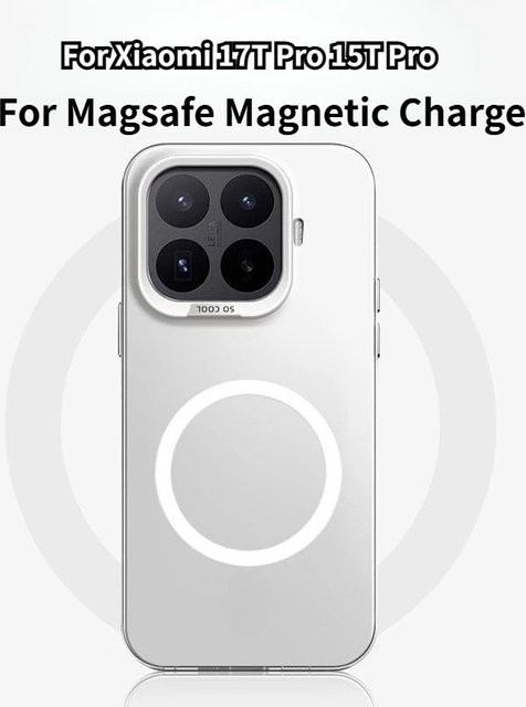Minimalistische MagSafe Magnetische Schutzhülle für Xiaomi 17T Pro, 15T Pro, 14T Pro, 15 Pro und 14Ultra in Weiß - Bild 1