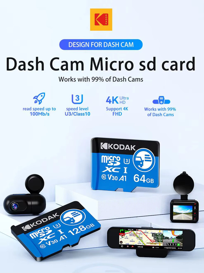 Kodak Micro SD Speicherkarte in Schwarz für Dashcams, Überwachungskameras, Smartphones und Drohnen - Bild 6