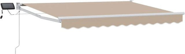 vidaXL Manuelle Gelenkarmmarkise mit LEDs in Beige, B: 300 cm, T: 250 cm - Bild 1