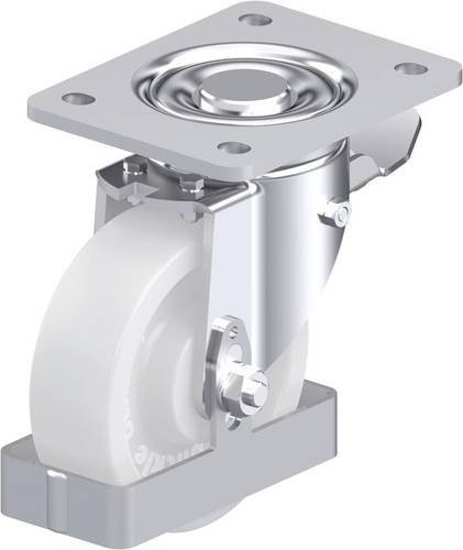 Blickle Stahlblech-Lenkrolle LH-SPO 125G-3-ST-FS in Weiß mit 125 mm Rad-Durchmesser und 700 kg Tragfähigkeit - Bild 1