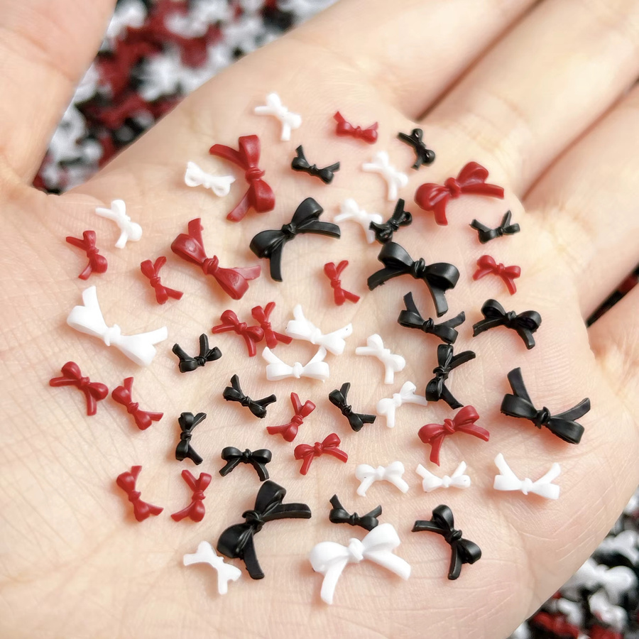 60 Stück Bunte Harz Bogen Nagel Charms, 3D Mini Bogen Nail Art Zubehör - Bild 2