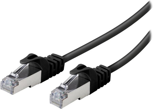 Vivanco S/FTP CAT 6a Netzwerkkabel Ethernet/LAN mit RJ45-Stecker, schwarz, 10 m - Bild 1
