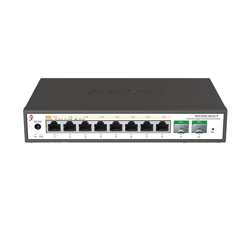 XikeStor Managed Network Switch mit 2.5G PoE+, 2-Port 10G SFP+ und 100W in Schwarz - Bild 2