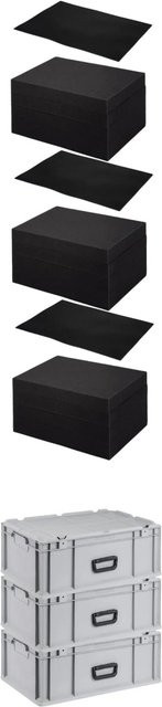 PROREGAL SuperSparSet 3 x Eurobox NextGen Portable mit Rasterschaumstoff und Schaumstoffeinlage, Grau, H x B x T: 23,5 x 40 x 60 cm - Bild 1