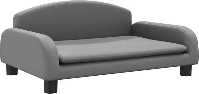 vidaXL Kindersofa Grau aus Kunstleder und Kiefernholz B/T/H: 70 x 45 x 30 cm - Bild 1