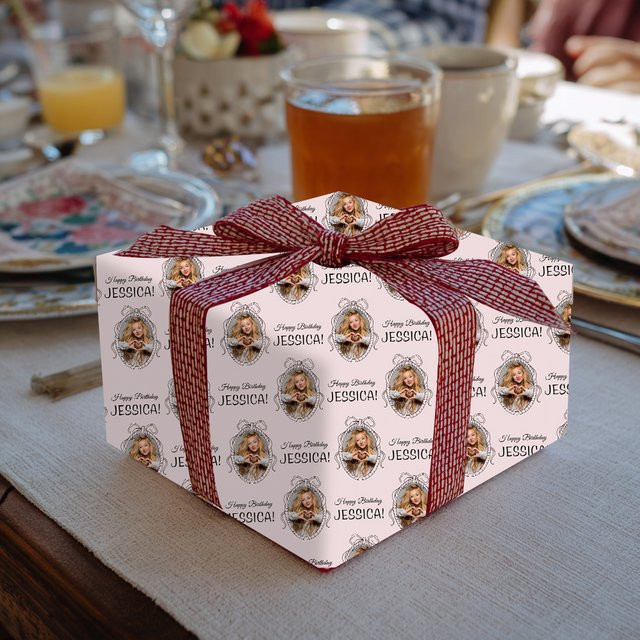 WEIGAO Individuelles Geschenkpapier mit Foto und Namen zum 20. Geburtstag, Mehrfarbig - Bild 1