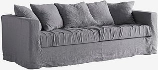 Jotex MARSEILLE Sofaüberzug für 3-Sitzersofa in Grau aus Leinen - Bild 1