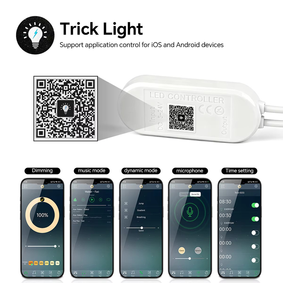 MALITAI Dimmbare COB-LED-Neonstreifenleuchte in Weiß mit Bluetooth-App-Steuerung für TV-Hintergrundbeleuchtung, Schrankdekor und Holzlamellen - Bild 4