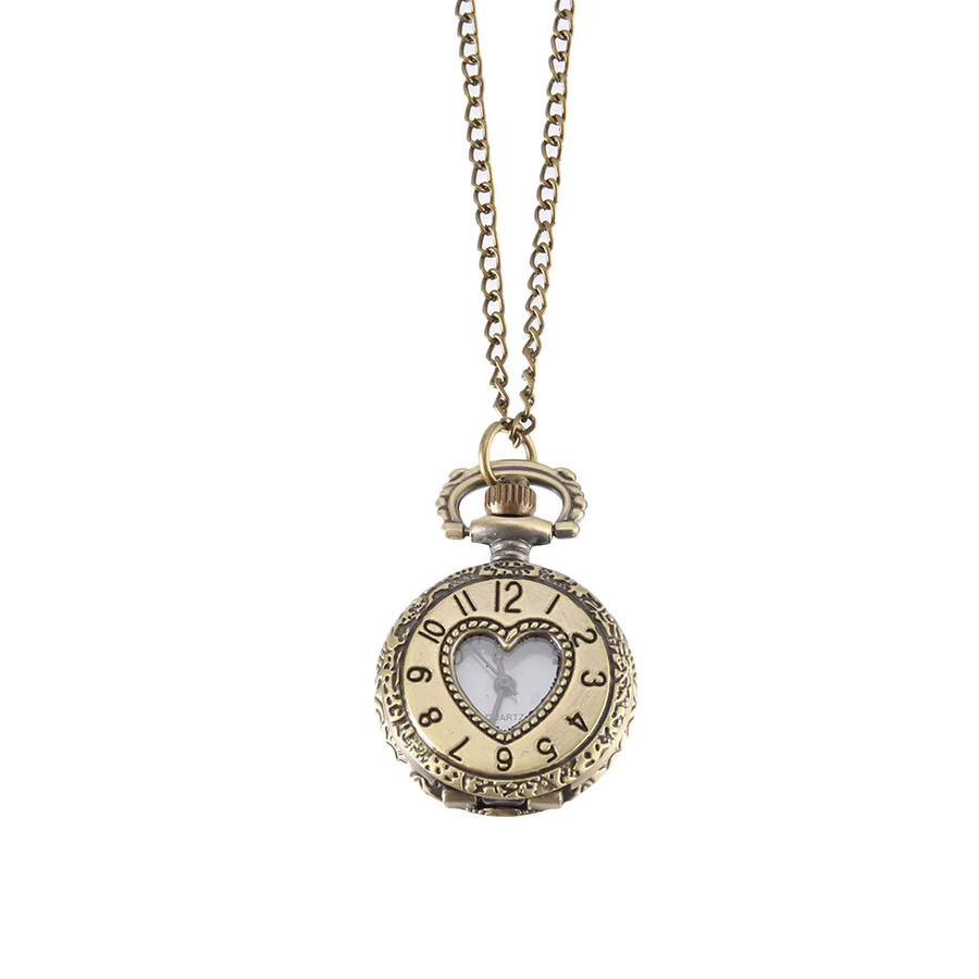 luxfacigoo Taschenuhr, Bronze, Quarzuhr, Halskette Anhänger, Unisex - Bild 2